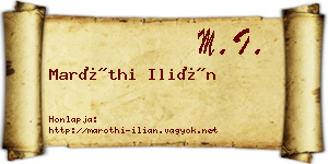 Maróthi Ilián névjegykártya